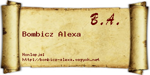 Bombicz Alexa névjegykártya